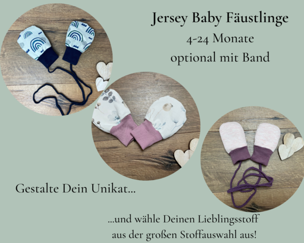 Jersey Baby Fäustlinge / Kratzhandschuhe